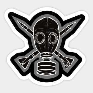 Gas Mask & Crossed Missiles Sticker